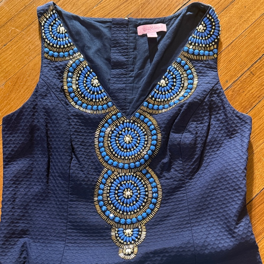 Lily Pulitzer Blue Sleeveless Dress Size 2 - Picture 3 of 5